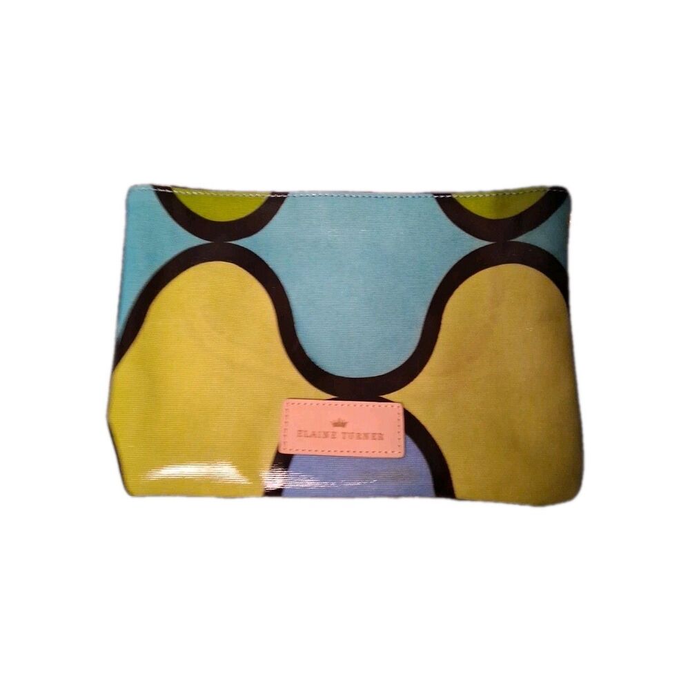 Elaine Turner Colorful‎ Leather Modern Satchel Travel Cosmetic Bag